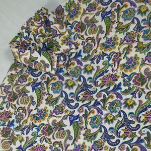 Alan Flusser Floral Paisley Long Sleeve Button-down Mens Shirt Size XL